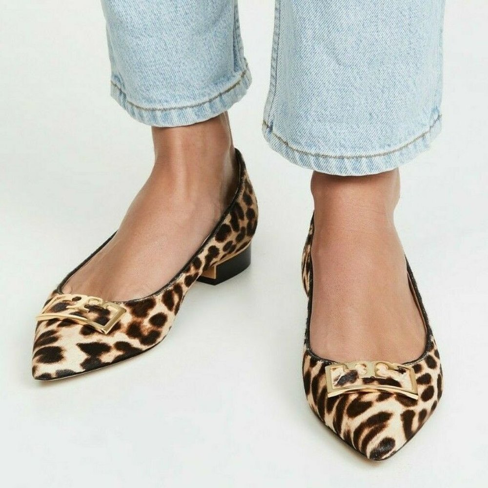 TORY BURCH  GIGI LEOPARD POINTED BALLET FLATS - Picture 5 of 16